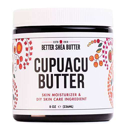 Better Shea Butter Cupuaçu Butter | Raw, Pure and Unrefined | For Hair Growth, and for Dry Skin on Body and Face | Use for DIY Lotion Base and Soap Making | 8 oz jar