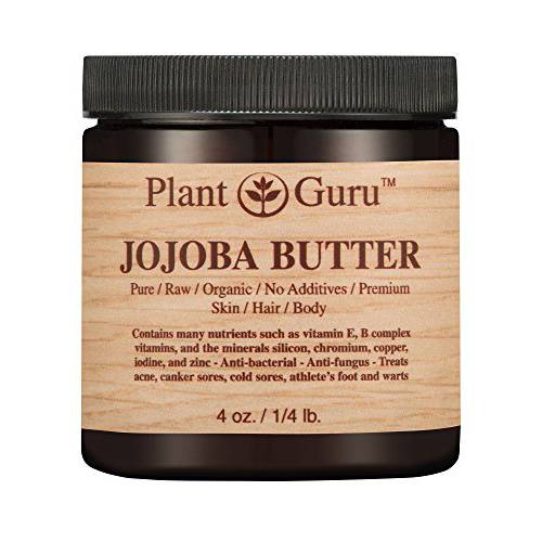 Jojoba Body Butter 4 oz. 100% Pure Raw Fresh Natural Cold Pressed. Skin Body and Hair Moisturizer, DIY Creams, Balms, Lotions, Soaps.