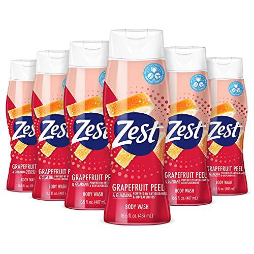 Zest Lemon Peel and Agave Body Wash - Invigorating and Energizing Ingredients Refresh, Moisturize and Soothe your Skin - 16.5 Fl Oz - Pack of 6
