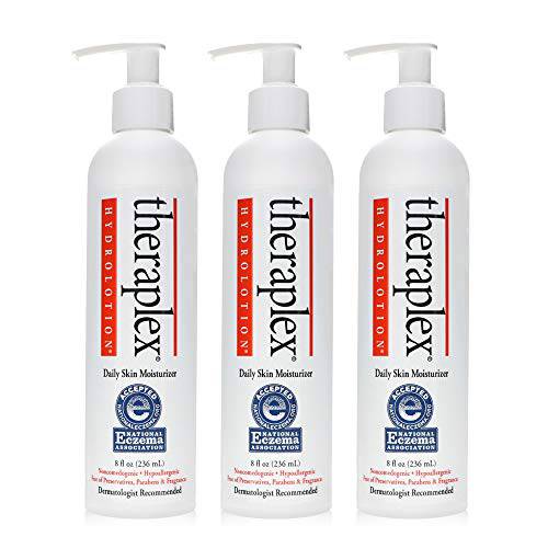 Theraplex Hydro Lotion (8 oz) - No Parabens or Preservatives, Noncomedogenic, and Hypoallergenic, Fragrance-Free, Dermatologist recommended - National Eczema Association Seal of Approval (Pack of 3)