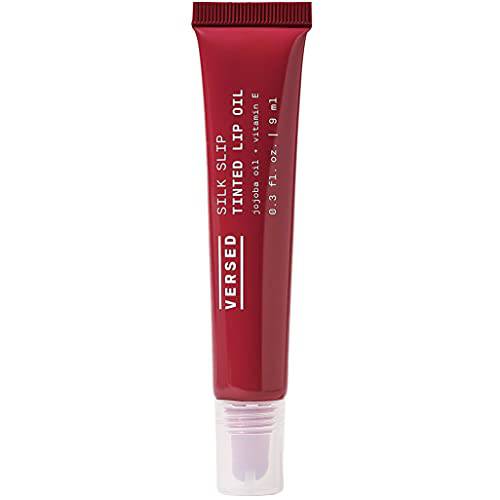 Versed Silk Slip Tinted Lip Oil, Blossom - Sheer Pink Lip Tint - Long-Lasting, Moisturizing Makeup with Jojoba + Vitamin E - Helps Smooth + Hydrate Chapped Lips - Vegan Lip Care (0.3 oz)