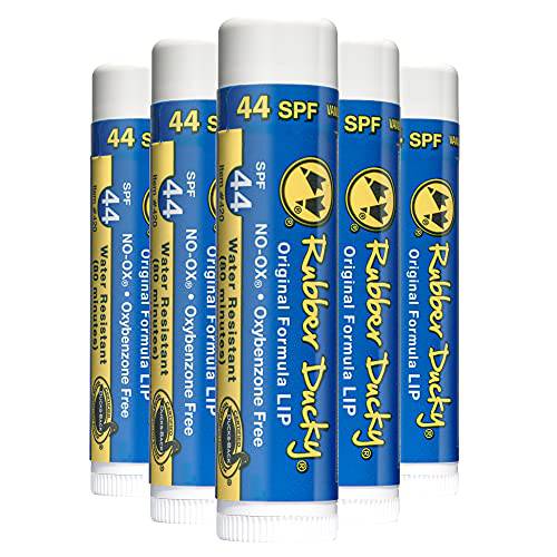 Rubber Ducky - SPF 44 Lip Balm - Moisturizing Vitamin E Sunscreen For Lips - All Season Broad Spectrum UV Protection (5 Pack, All Ages)