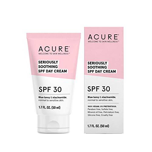ACURE Seriously Soothing SPF 30 Day Cream | 100% Vegan | For Dry to Sensitive Skin | Blue tansy & Niacinamide - Soothes & Provides Sunscreen | 1.7 Fl Oz