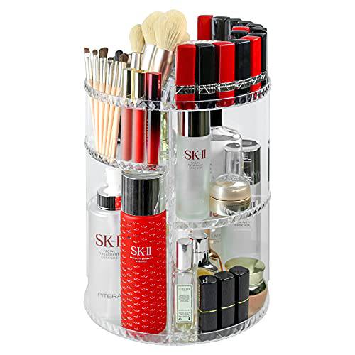 2 Pack Makeup Organizer, Stackable Acrylic Bathroom Organizers, for Bathroom Countertops, Vanities, Cabinets, Sleek Modern Cosmetics Storage Solution