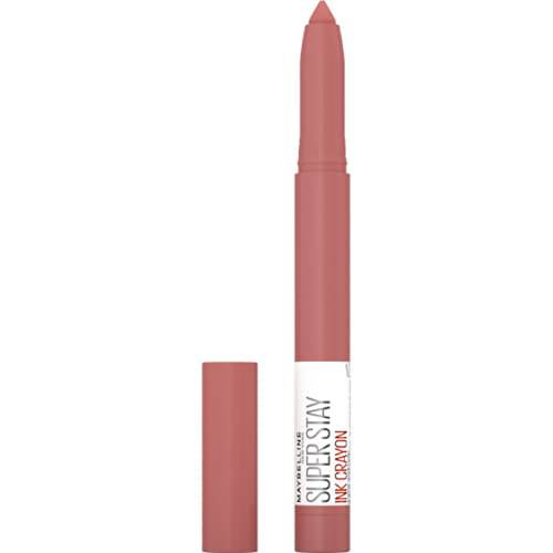 Maybelline Super Stay Ink Crayon Lipstick, Precision Tip Matte Lip Crayon with Built-in Sharpener, Longwear Up To 8Hrs, Achieve It All, Brown Nude, 0.04 oz