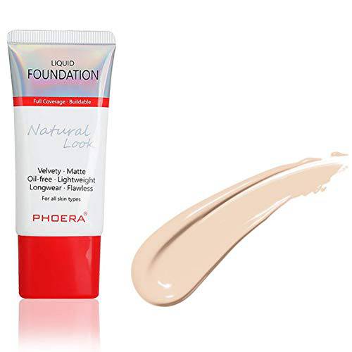 Face Foundation,Naturally Liquid Foundation Full Coverage Perfect Matte Oil-Control Concealer,Normal to Oily Skin Types,12 Colors for Choose,1.29 fl.oz/38ml