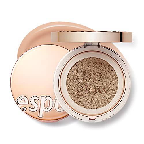 ESPOIR Pro Tailor Be Glow Cushion All New SPF42 PA++ 5 Tan (13g+refill 13g) | Amazingly Light Feeling Foundation Cushion | Provides Thin, Smooth Layering Cover | Glow Skin All Day