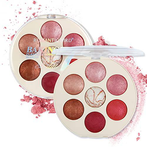 Beteligir 7 Colors Blush Palette, Matte Mineral Blush Powder Bright Shimmer Face Blush,High Pigmented Face Blusher Palette, Professional Facial Beauty Cosmetic Blush Highlighter Palette(2)