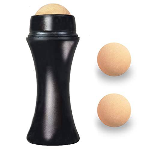 NGUP Oil Control On The Go Oil-Absorbing Volcanic Face Roller Oil Absorbing Control Roller Oil Control Facial Blotting Tool Volcanic Stone Face Roller(Black)