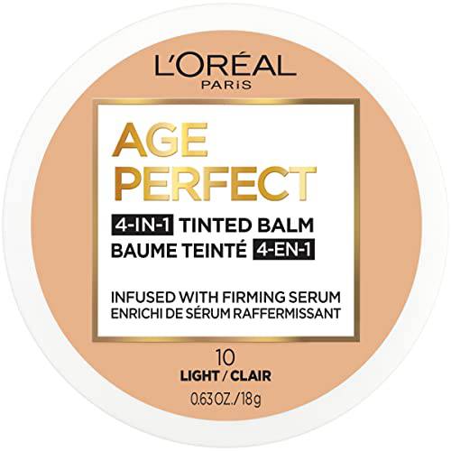 L’Oreal Paris Age Perfect 4-in-1 Tinted Face Balm Foundation with Firming Serum, Light 10, 0.61 Ounce