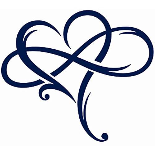 Lasting 1-2 Weeks Tattoo Juice Ink Temporary Tattoo Semi Permanent for Adults Woman Big Heart with Infinity Symbol Eternal Infinite Love Navy Blue that Look Real Men Women Chest Neck Arm (4 Sheets)