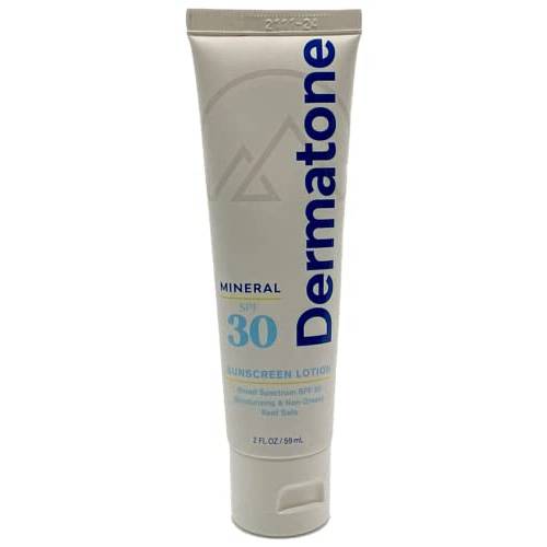 Dermatone Mineral Sunscreen SPF 30 | Reef Safe, Moisturizing, Water Resistant (80 Minutes) | UVA/UVB Broad Spectrum Protection | Face and Body | 2.0 oz Package, TSA Travel Friendly