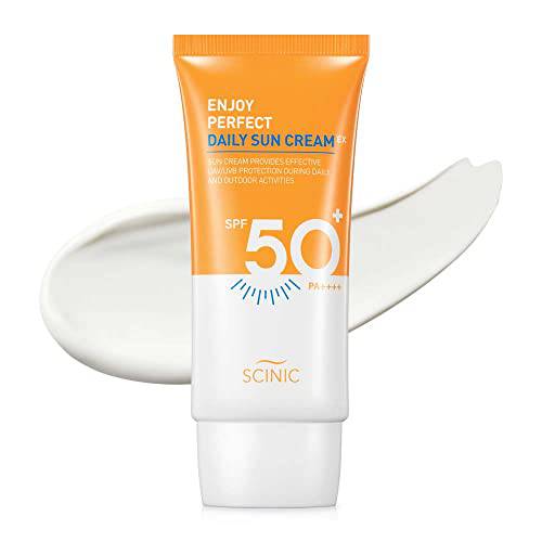 SCINIC Enjoy Perfect Daily Sunscreen EX SPF50+PA+++ 1.69 fl oz(50ml) | No Shine, Sticky Feeling Matte, Refreshing Light Daily Sun Cream For UV Protection | Korean Skincare