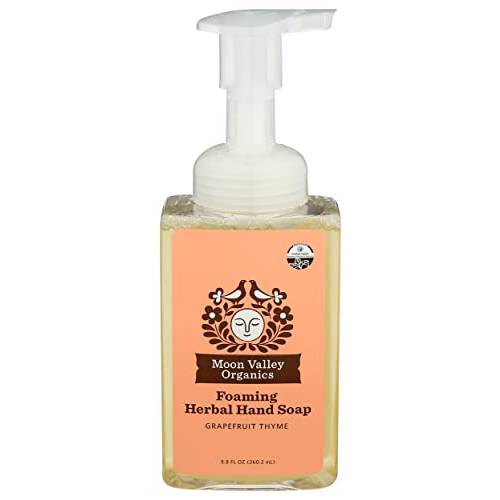 Moon Valley Organics Herbal Foaming Hand Soap, Grapefruit Thyme 2 Pack, Certified Organic, Vegan, Recyclable Bottle