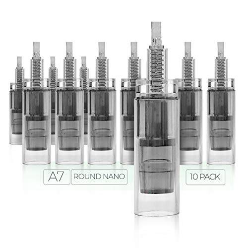 Dr. Pen Ultima A7 Replacement Cartridges - (10 PACK) - Round Nano Bayonet Slot - Disposable Replacement Parts