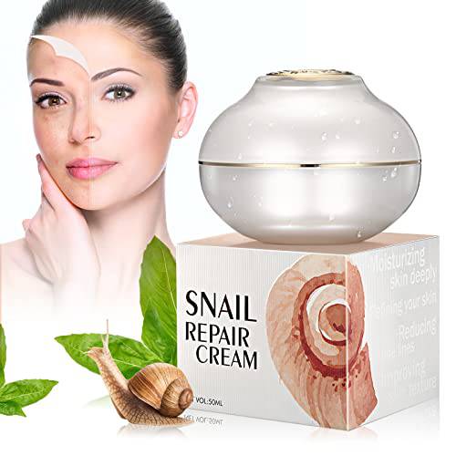 Snail Gel Moisturizer Repair Cream for Face, Day Cream & Night Cream, for Moisturizer Dry Skin Fine Lines Snail Face Cream with Snail Extract