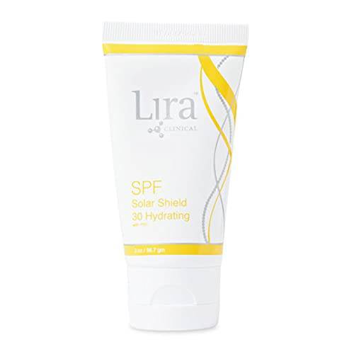 Lira Clinical Solar Shield 30 Hydrating - SPF 30 Face Moisturizer Sunscreen with 21% Zinc Oxide, Niacinamide, Collagen Peptides & Botanicals - Anti-Aging Sun Protection Face Sunscreen - 2 fl oz