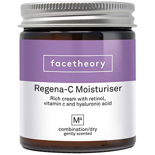 Facetheory Regena-C Moisturizer M4 with Retinol Ester, Vitamin C and Hyaluronic Acid | Unscented | Reduce Wrinkles, Fine Lines, and Dark Spots | Hydrating Moisturizer | Retinol Cream for Face | Vegan Skin Care | Fragrance Free