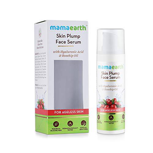 Mamaearth Skin Plump Face Serum Cream For Glowing Skin, With Rosehip Oil for Ageless Skin - 30ml