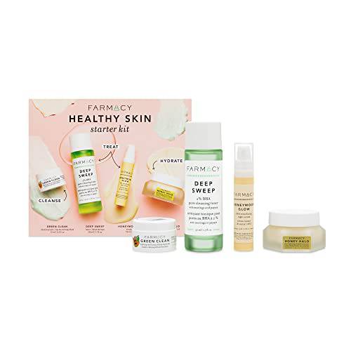 Farmacy Skincare Gift Set - Healthy Skin Starter Kit - Skin Care Sets & Kits with Green Clean Makeup Remover & Deep Sweep Toner for Face