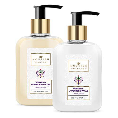 Nourish Mantra Vetiver and Lavender Upayas Hand Wash and Hand Lotion
