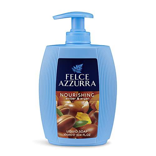 Felce Azzurra Amber And Argan - Nourishing Essence Liquid Soap - Formula Rich In Argan Extract - Gently Cleanses The Skin - Respects Its Natural Balance - Suitable For Hands And Face - 10.14 Oz