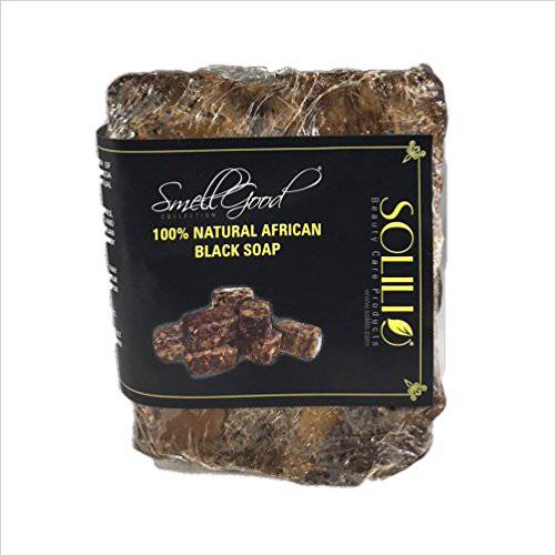 Smellgood African black soap 100% pure raw 5 lbs, 5 Pound