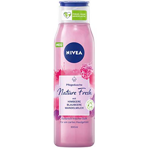 NIVEA Fresh Blends Raspberry (300 ml), Raspberry Scented Environmentally Friendly Shower Gel, Fruity Shower Gel for Women, Vegan Shower Gel with Blueberry and Almond Milk