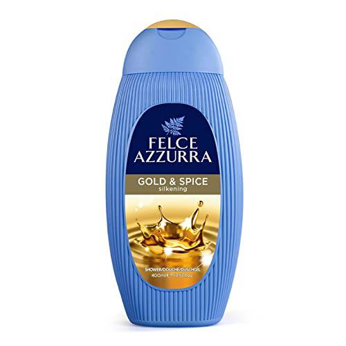 Felce Azzurra Gold And Spices - Silkening Essence Shower Gel - Blend With Fruity And Aromatic Notes - Leaves Your Skin Soft And Pleasantly Perfumed - Shower Gel Is Dermatologically Tested - 13.53 Oz