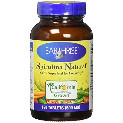 Earthrise Spirulina Natural, 180 Tablets