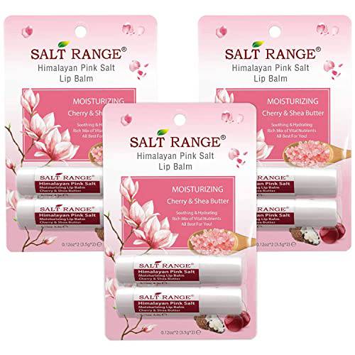Lip Balm, Formulated with Cherry & Shea Butter, Soothing and Hydrating, Deep Nourishing, Organic Chapstick- 3 Count (6 Pieces)