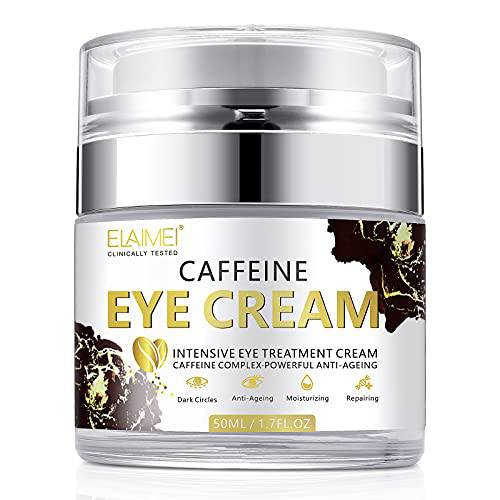Caffeine Eye Cream, Eye Cream Anti Aging, Under Eye Cream, Dark Circles, Puffiness, Effective Eye Cream for Wrinkles with Retinol, Hyaluronic Acid, Vitamin E, Aloe Vera, Day and Night Eye Cream