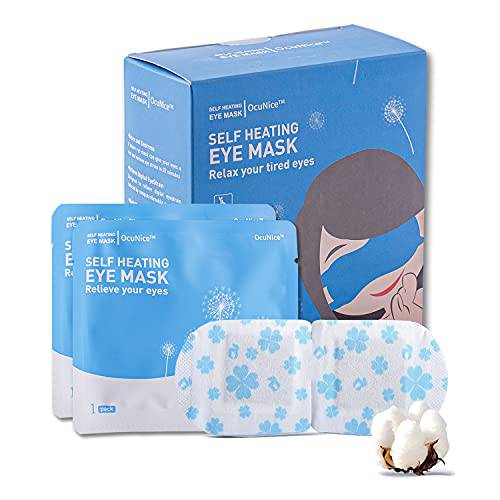 OcuNce 16 Packs OcuNice Heated Eye Mask for Dry Eyes Dark Circles and Puffiness Tired Eyes, Steam Eye Mask for Stress Relief Relief Eye Fatigue,Disposable and Self Heating Eye Mask (Unscented)