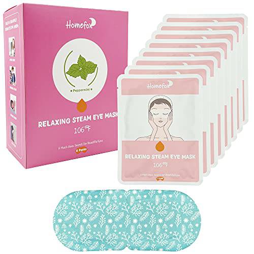 HOMEFOX 16 Pack Steam Eye Mask with Mild Menthol Cooling Feel - Bulk Disposable Heated Eye Masks for Dry Eyes Dark Circles and Puffiness Relief Soothing Warming Eye Care Masks Pads