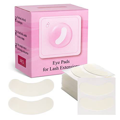 Miuffue 100 PCS Foam Eye Pads for Lash Extensions, Under Eye Pads for Eyelash Extensions, Micro-foam Lash Pads Lint Free, Stick Well, No Tape Needed, Hypoallergenic, Waterproof