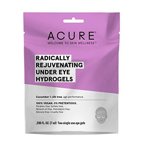 Acure Radically Rejuvenating Under Eye Hydrogel Mask, Provides Anti-Aging Support, & Silk Tree, Purple, Cucumber, 0.236 Fl Oz (Pack of 1)