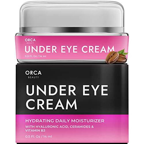 Under Eye Cream for Dark Circles And Puffiness, Caffeine Eye Cream for Wrinkles - Eye Cream Anti Aging for Puffiness and Bags Under Eyes, Eye Wrinkle Cream to Prevent Fine Lines & Crows Feet (0.5oz)
