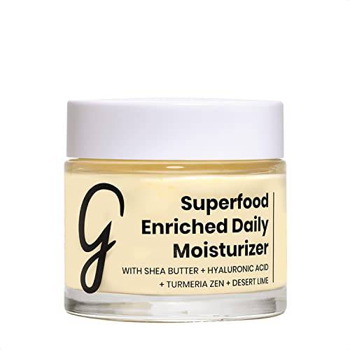 Gleamin Hyaluronic Acid & Shea Butter Brightening Superfood Moisturizer - with Turmeric to Brighten - Vegan Dry Skin Treatment - Helps Improve Appearance of Dark Spots & Dull Skin (1.69 Fl Oz)