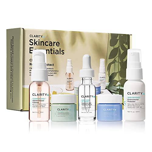 ClarityRx Skincare Essentials Kit | Cleanse, Renew & Protect | Plant-Based, Paraben Free, Natural
