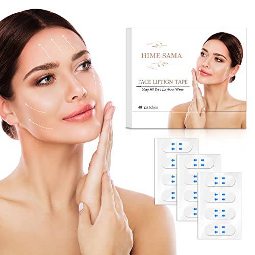 Face Lift Tape, Instant Face Lifting sticker Invisible Wrinkles Lift Patch Waterproof High Elasticity, Makeup Tool to Hide Facial Wrinkles Lifting Saggy Skin(40PCS)