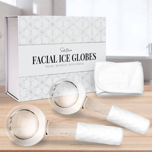 Ice Globes for Facials - Ice Globes Face Massager, Cold Globes for Facials Beauty Globes, Facial Globes, Derma Globe, Facial Glass Globes for Puffy Eyes, Cool Ice Globes for Face, Facial Ice Globes
