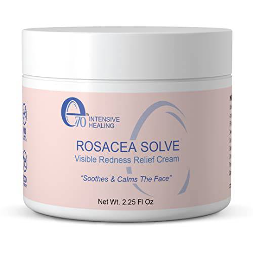 E70 Rosacea Solve - Redness Relief Cream Calming Face Moisturizer For Skin Sensitive Care With Organic Ingredients such as Aloe Vera, Almond Oil, Licorice Chamomile Extracts 2.25 Fl Oz (Pack of 1)