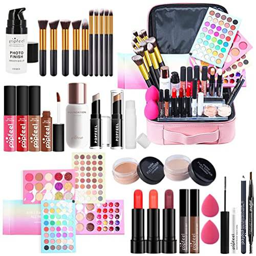 VolksRose All In One Makeup Kit 32 Pieces Multi-Purpose Combination Makeup Gift Set Beauty Full Makeup Essential Starter Kit, Compact and Lightweight Design for Girls Women and Make Up Beginners