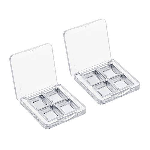 SUPERFINDINGS 6PCS Clear DIY Empty Eyeshadow Pallet Lipstick Container Makeup Empty Case for Girls Women with 24PCS Empty Square Aluminum Palette Pans