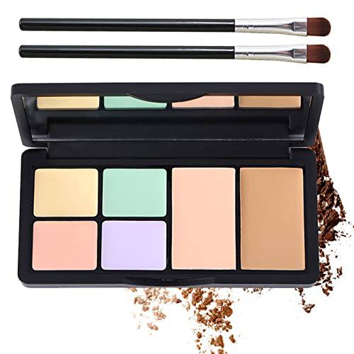 Concealer Contour Palette, Cosmetics Cream Contour and Highlighting Makeup Kit, 6 In 1 Contouring Foundation Concealer Palette Conceals Dark Circles, Blemish, Waterproof Long-Lasting - Cruelty Free (01)