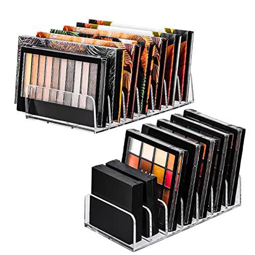 WSICSE 2 Pack Eyeshadow Makeup Palette Organizer, 7 Section Palette Holder Makeup Storage Organizer (S+M)