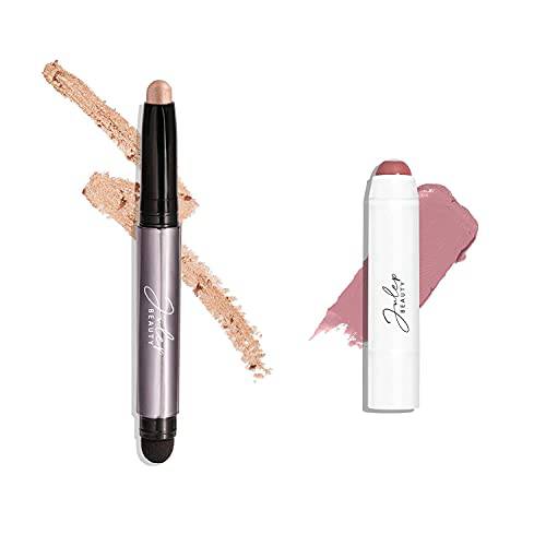 Julep Eyeshadow 101 Crème to Powder Waterproof Eyeshadow Stick, Champagne Shimmer & It’s Balm Lip Balm Crayon, Full-Coverage Lipstick & Lip Moisturizer with Semi Gloss Finish, Dusty Orchid Shimmer