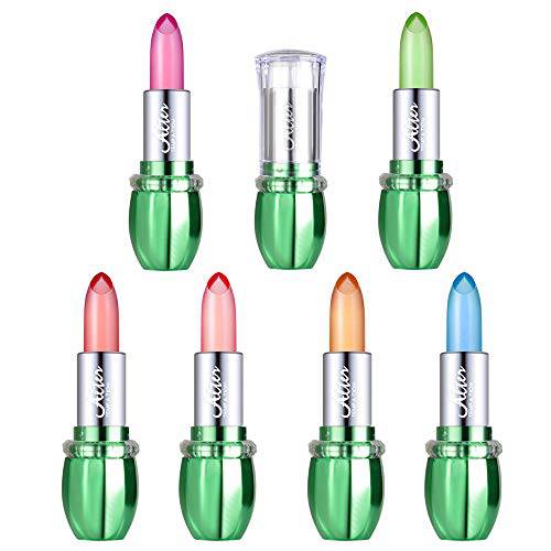 songfir 6 Colors Waterproof Moisture Natural Aloe Vera Gel Lipstick Nutritious Transparent Lipstick Temperature Color Changing Lips