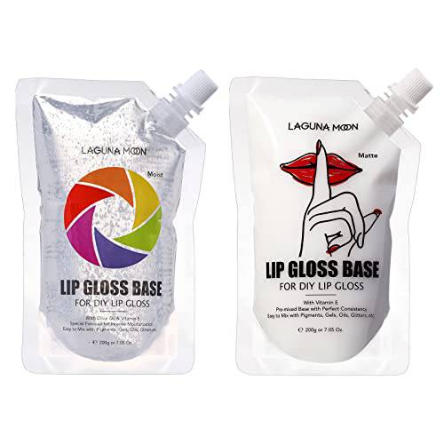 Glossy & Matte 2-Pack Lip Gloss Base - 7.05oz Each Premixed Lipgloss Versagel for Direct Use & DIY Bulk Lip Gloss Making Supplies & Kit for Small Business - Fragrance Free, Safe for Sensitive Skin