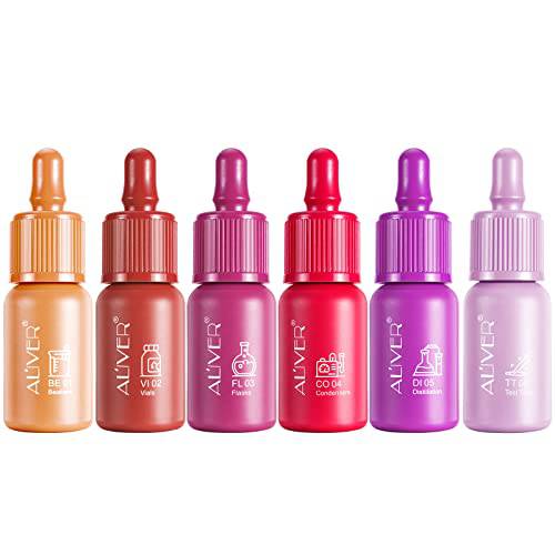 Bieyoc 6 Colors Lip Stains Set, Matte Liquid Super Long-Lasting Waterproof Lip Gloss Stain Set, High Pigmented Lipstick Tint